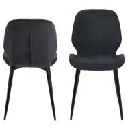 ACT NORDIC Femke Matstol - Antracitgrå Sammet och Svart Metall