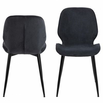 ACT NORDIC Femke Matstol - Antracitgrå Sammet och Svart Metall