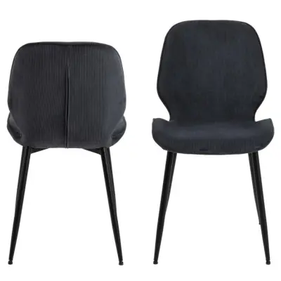 ACT NORDIC Femke Matstol - Antracitgrå Sammet och Svart Metall