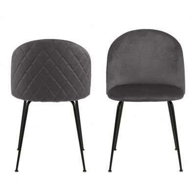 ACT NORDIC Louise Matstol - Mörkgrå / Svart Tyg / Metall