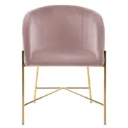 ACT NORDIC Nelson Matstol, med Armst&ouml;d - Dammrosa Polyester och Guldmetall