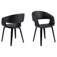 ACT NORDIC Nova matbordsstol, med armstöd - svart PU och svart ekfanér