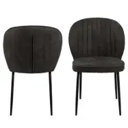 ACT NORDIC Patricia Matstol - Antracitgr&aring; Polyester och Svart Metall