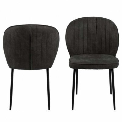 ACT NORDIC Patricia Matstol - Antracitgrå Polyester och Svart Metall