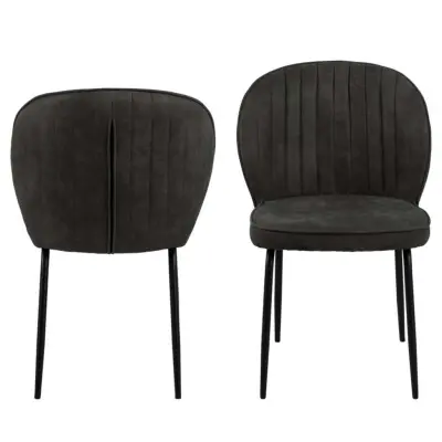 ACT NORDIC Patricia Matstol - Antracitgrå Polyester och Svart Metall