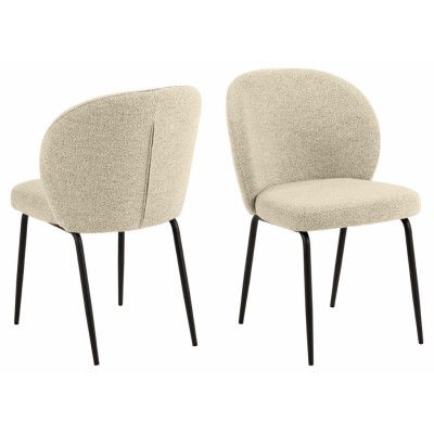 ACT NORDIC Patricia matstol - krämtyg och svart metall