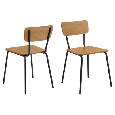 ACT NORDIC Peru matstol - matt vild ek grov melamin och matt svart grov stål