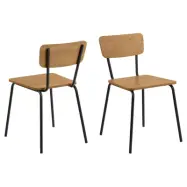 ACT NORDIC Peru matstol - naturlig vild ek melamin och svart st&aring;l