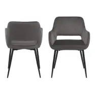 ACT NORDIC Ranja Matstol - Mörkgrå / Svart Tyg / Metall, med Armstöd