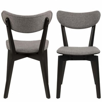 ACT NORDIC Roxby Matstol - Grå Polyester och Svart Gummiträ