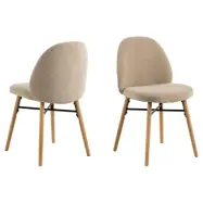 ACT NORDIC Sophia matstol - beige tyg och matt naturlig ek