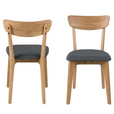 ACT NORDIC Taxi Matstol - Mörkgrå Polyester och Naturlig Ek