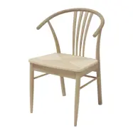 ACT NORDIC York Matstol, med Armstöd - Flätat Pappersrep och Vitoljad Ek