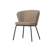 WOOOD Admit matstol - beige bouclé polyester och svart metall