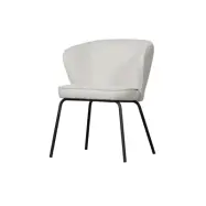 WOOOD Admit matstol - naturlig bouclé polyester och svart metall