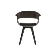 BEPUREHOME Catch matstol med armst&ouml;d - brun polyestersammet och svart faner