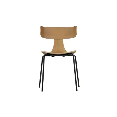 WOOOD Collection matstol - naturlig askfaner och svart stål