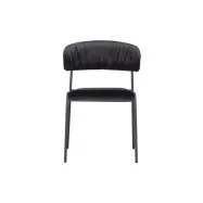 BEPUREHOME Collection matstol - svart sammetspolyester och silverst&aring;l