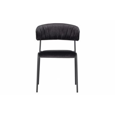 BEPUREHOME Collection matstol - svart sammetspolyester och silverstål