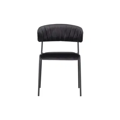 BEPUREHOME Collection matstol - svart sammetspolyester och silverstål