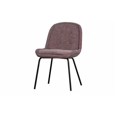 BEPUREHOME Crate matstol - mauve glansig sammetspolyester och svart metall