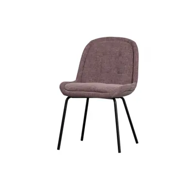 BEPUREHOME Crate matstol - mauve glansig sammetspolyester och svart metall