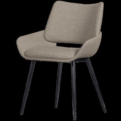 WOOOD Parade matbordsstol - sandmelerat tyg och metall