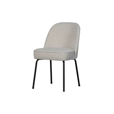 WOOOD Vogue matstol - naturligt bouclé polyestertyg och svart metall