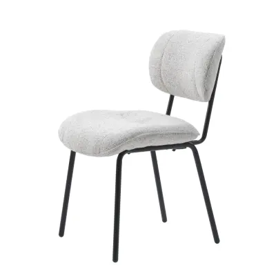 Buffalo matstol - benvit melerat tyg och svarta ben