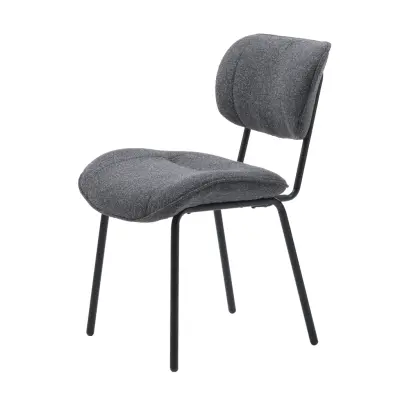 Buffalo matstol - mörkgrått melerat tyg och svarta ben