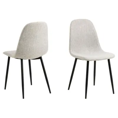 ACT NORDIC Celia matstol - ljusgrått tyg och mattsvart stål