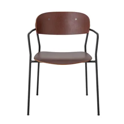 CREATIVE COLLECTION Piter Matstol - Valnötsplywood och Svart Järn