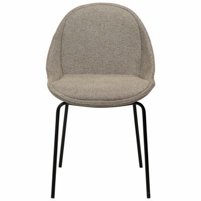 DAN-FORM Arch matstol - brunt bouclétyg och svart stål