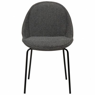 DAN-FORM Arch matstol - grått bouclétyg och svart stål
