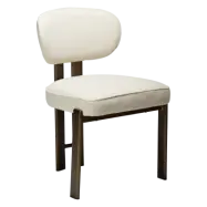 DAN-FORM Duct matstol - beige bouclétyg och antikmässingsmetall