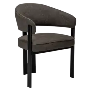 DAN-FORM Duct matstol, med armstöd - major brunt bouclétyg och svart metall