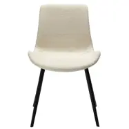 DAN-FORM Hype matstol - beige bouclétyg och svart stål