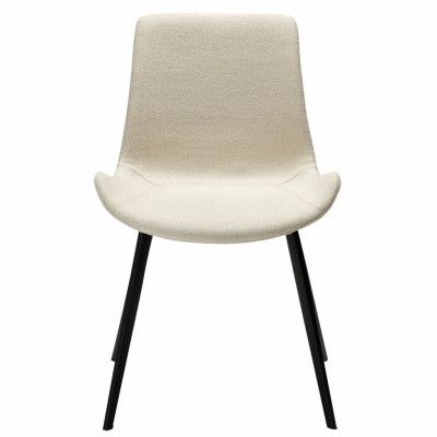 DAN-FORM Hype matstol - beige bouclétyg och svart stål