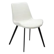 DAN-FORM Hype matstol - vit/beige RPES bouclétyg och svart stål