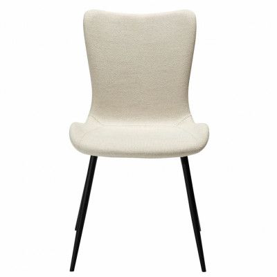 DAN-FORM Medusa matstol - beige bouclétyg och svart stål