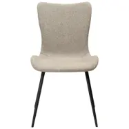 DAN-FORM Medusa matstol - brunt bouclétyg och svart stål