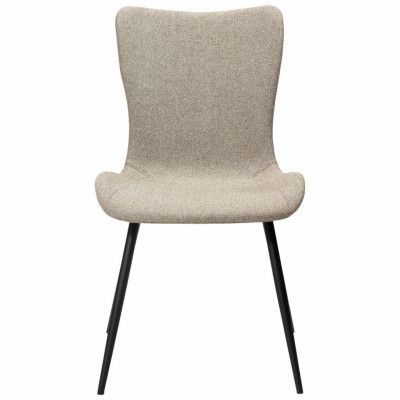 DAN-FORM Medusa matstol - brunt bouclétyg och svart stål