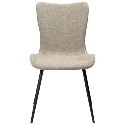 DAN-FORM Medusa matstol - brunt bouclétyg och svart stål