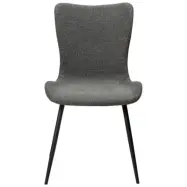 DAN-FORM Medusa matstol - grått bouclétyg och svart stål