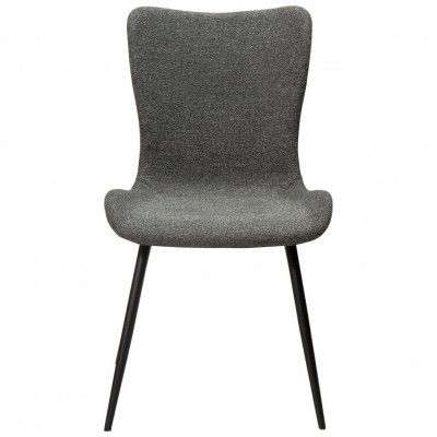 DAN-FORM Medusa matstol - grått bouclétyg och svart stål