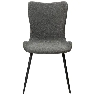 DAN-FORM Medusa matstol - grått bouclétyg och svart stål
