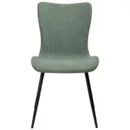 DAN-FORM Medusa matstol - grönt bouclétyg och svart stål