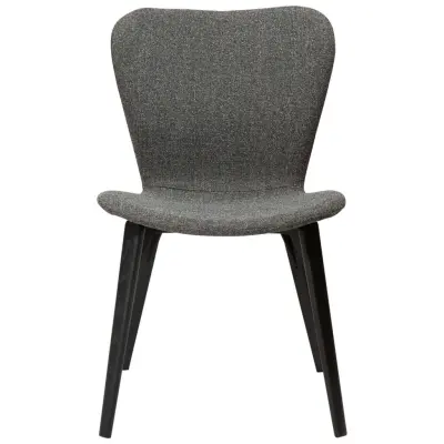 DAN-FORM Paragon matstol - grått bouclétyg och svart ask