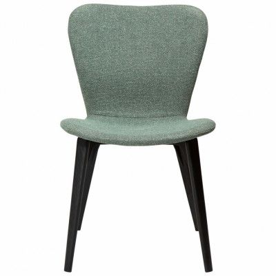 DAN-FORM Paragon matstol - grönt bouclétyg och svart ask
