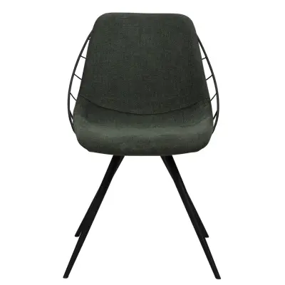 DAN-FORM Sway Matstol - Grönt Tyg och Svart Stål